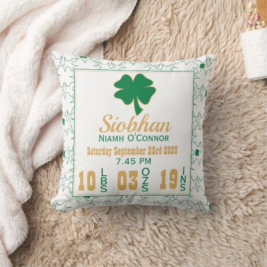 アイリッシュシャムロック新生児誕生統計 クッション (ブランケット)