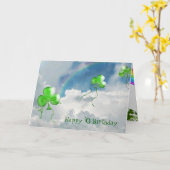 アイリッシュシャムロック誕生日バルーン カード (黄色い花)