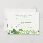 アイリッシュシャムロック（クローバー）ウェディングRSVP 出欠カード (裏面)