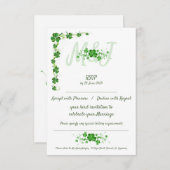 アイリッシュシャムロ伝統的ックスケルトのクローバー 出欠カード (正面/裏面)