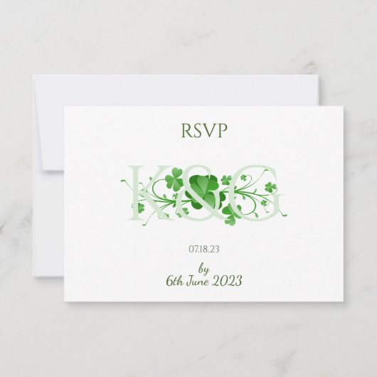 アイリッシュシャムロ伝統的ックスケルトのクローバー 出欠カード (裏面)