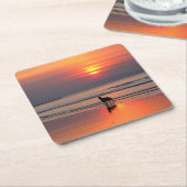 アイリッシュシーコースターの夕日 スクエアペーパーコースター (アングル)