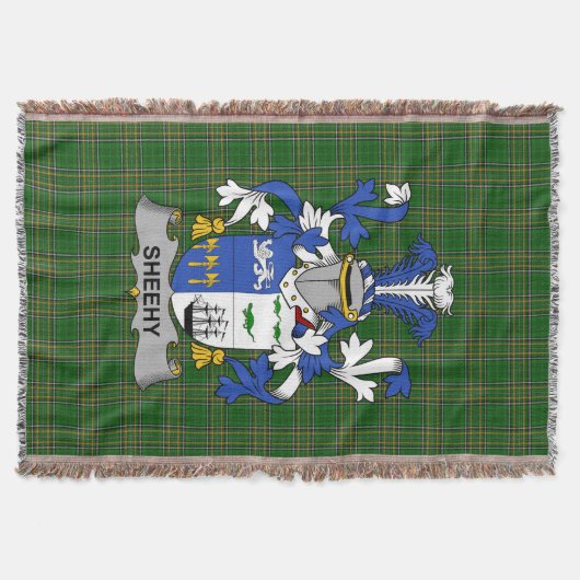 アイリッシュシーヒーまたはマシーヒーのコート・オブ・アームズ・ファミリークレ スローブランケット (正面)