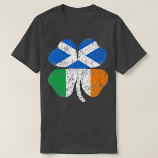 アイリッシュスコットランド国旗アイルランドスコットランドSt patricksD Tシャツ (デザイン正面)