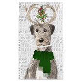 アイリッシュスタイリッシュウおもしろいウルフハウンドの恋人のクリスマス スモールペーパーバッグ (裏面)