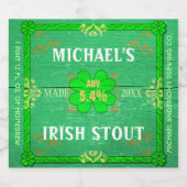 アイリッシュスタウト素朴グリーンウッドクラフト自家醸造 ビールラベル (シングルラベル)