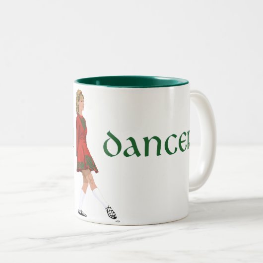 アイリッシュステップダンサー – ソフトシューズ – 赤 ツートーンマグカップ (正面右)