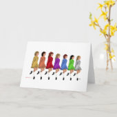 アイリッシュステップダンサー – レインボーラインオブダンサー カード (黄色い花)