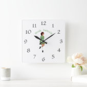 アイリッシュステップダンサー – 緑 スクエア壁時計 (ホーム)