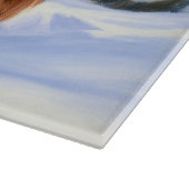 アイリッシュセッターが雪のクリスマスを過ごす カッティングボード (角)