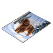 アイリッシュセッターが雪のクリスマスを過ごす ノートブック (左側)