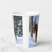 アイリッシュセッターが雪のクリスマスを過ごす 紙コップ (左)