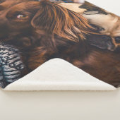 アイリッシュセッターとパグ シェルパブランケット (3/4)