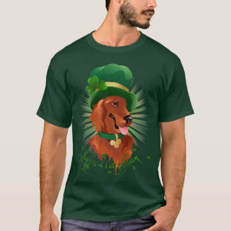 アイリッシュセッターのキャラクターが付いている人のTシャツ Tシャツ