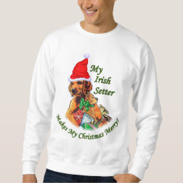 アイリッシュセッターのクリスマスプレゼント スウェットシャツ