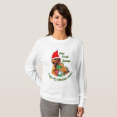 アイリッシュセッターのクリスマスプレゼント Tシャツ (正面フル)