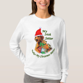 アイリッシュセッターのクリスマスプレゼント Tシャツ