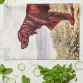 アイリッシュセッターのスポーツのな犬の1900年のイラストレーション キッチンタオル (折り畳み)