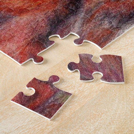 アイリッシュセッターの飼い犬のアートワークの絵画 ジグソーパズル (側面)