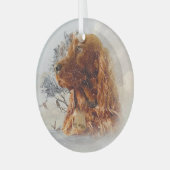 アイリッシュセッターアート ガラスオーナメント (正面左)