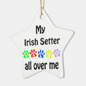 アイリッシュセッターウォークスデザイン セラミックオーナメント (左)