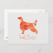 アイリッシュセッターウォーターカラーデザイン ポストカード (正面/裏面)