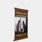 アイリッシュセッターウッドトップウォールタペストリー 吊り下げ型タペストリー (傾斜あり)