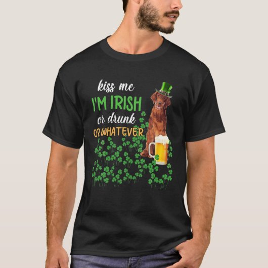 アイリッシュセッターキス私はアイリッシュか飲何かか Tシャツ (正面)