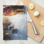 アイリッシュセッタークリスマスフェスティバルシーズン キッチンタオル (四つ折り)