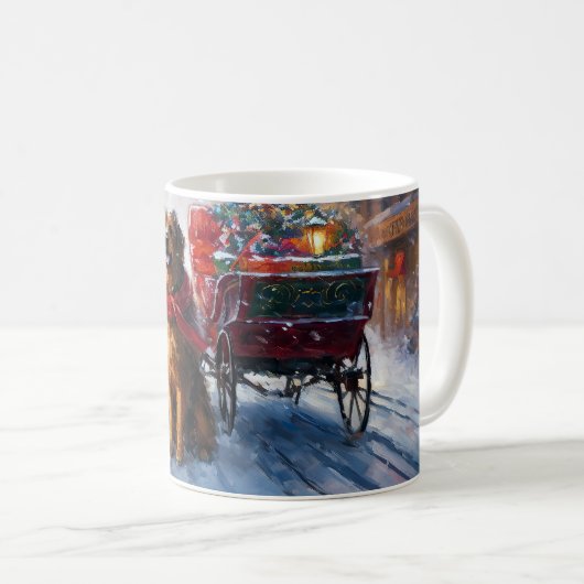 アイリッシュセッタークリスマスフェスティバルシーズン コーヒーマグカップ (正面右)