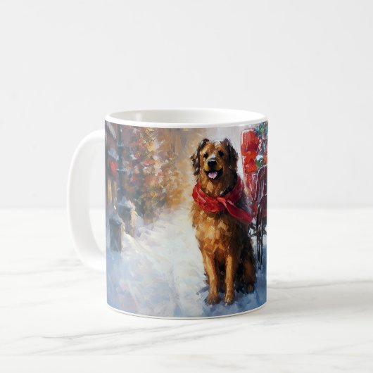 アイリッシュセッタークリスマスフェスティバルシーズン コーヒーマグカップ (正面左)