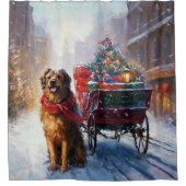 アイリッシュセッタークリスマスフェスティバルシーズン シャワーカーテン (正面)