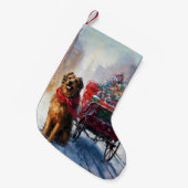アイリッシュセッタークリスマスフェスティバルシーズン スモールクリスマスストッキング (正面 (吊り時))