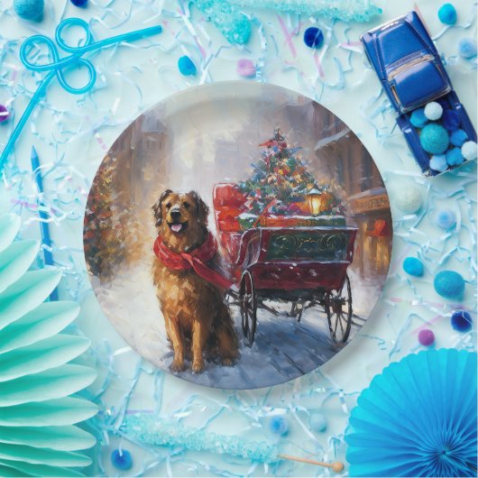 アイリッシュセッタークリスマスフェスティバルシーズン ペーパープレート (パーティー)