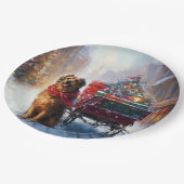 アイリッシュセッタークリスマスフェスティバルシーズン ペーパープレート (アングル)