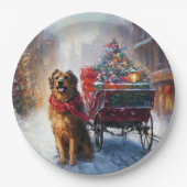 アイリッシュセッタークリスマスフェスティバルシーズン ペーパープレート (正面)
