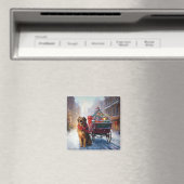 アイリッシュセッタークリスマスフェスティバルシーズン マグネット (インサイチュ (食洗機))