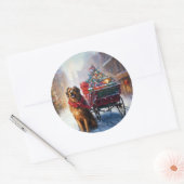 アイリッシュセッタークリスマスフェスティバルシーズン ラウンドシール (封筒)