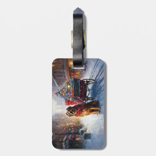 アイリッシュセッタークリスマスフェスティバルシーズン ラゲッジタグ (裏面縦)