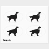 アイリッシュセッターシルエット 楕円形シール (シート)