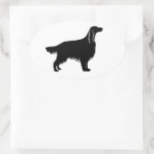 アイリッシュセッターシルエット 楕円形シール (バッグ)