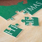 アイリッシュセッタードグメリークリスマスデザイン ジグソーパズル (側面)