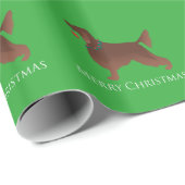 アイリッシュセッタードグメリークリスマスデザイン ラッピングペーパー (ロールコーナー)
