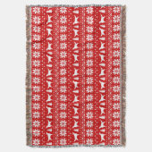 アイリッシュセッタードッグシルエット赤クリスマスパターン スローブランケット (正面縦)