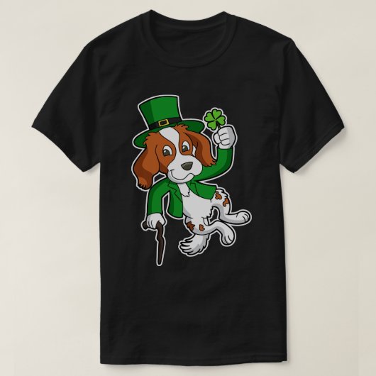 アイリッシュセッタードッグSt patricks dayクリックヒール Tシャツ (デザイン正面)