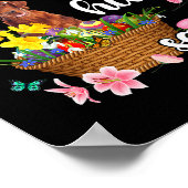 アイリッシュセッターハッピーイースターデイイースターカラフルエッグ ポスター (角)