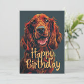 アイリッシュセッターハッピーバースデー シーズンカード (スタンド正面)