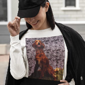 アイリッシュセッターパターン(の模様が)あるとコンクリート壁Tシャツ Tシャツ