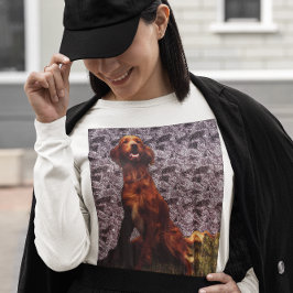 アイリッシュセッターパターン(の模様が)あるとコンクリート壁Tシャツ Tシャツ