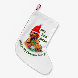 アイリッシュセッターパピークリスマス スモールクリスマスストッキング
